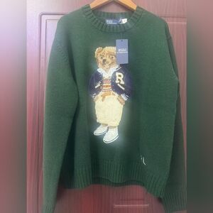 Green Polo Ralph Lauren Polo Bear Sweater Women's Medium